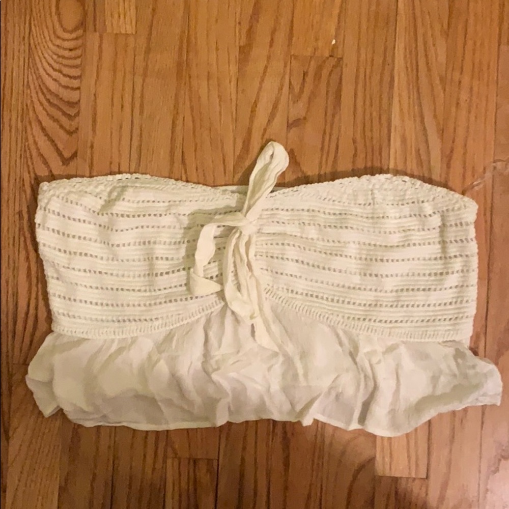 tube top XXL american eagle white with bow lace
